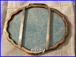 Antique Enamel Sterling 800 Silver Belt Buckle Shawl Slide Brooch Pendant Frame