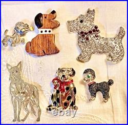 Antique English Bull Dog Brooch Fine NT Sterling 900 Silver Enamel Victorian Pin
