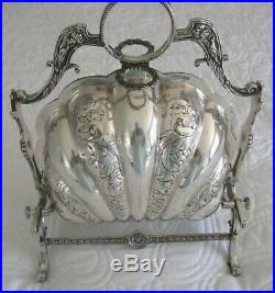Antique English Silver Plate Victorian Hand Chase Biscuit Toast Bun Warmer