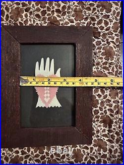 Antique Folk Art Victorian Framed Hand Momentous