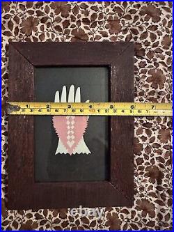 Antique Folk Art Victorian Framed Hand Momentous