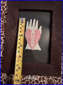 Antique Folk Art Victorian Framed Hand Momentous