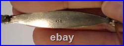 Antique Foster & Bailey VICTORIAN Sterling Silver Hand-Painted Bar Pin Brooch