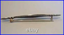 Antique Foster & Bailey VICTORIAN Sterling Silver Hand-Painted Bar Pin Brooch