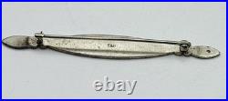 Antique Foster & Bailey VICTORIAN Sterling Silver Hand-Painted Bar Pin Brooches