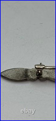 Antique Foster & Bailey VICTORIAN Sterling Silver Hand-Painted Bar Pin Brooches