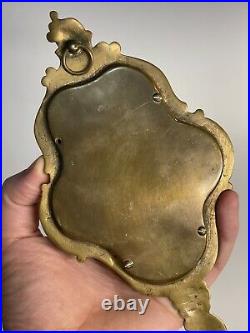 Antique French Champlevé Hand Wall Mirror Victorian Champleve