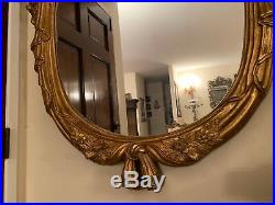 Antique French Gold Leaf Hand Carved Wood Wall Mirror
