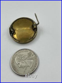 Antique French Miniature Georgian Hand Painted Lady Portrait Miniature Brooch
