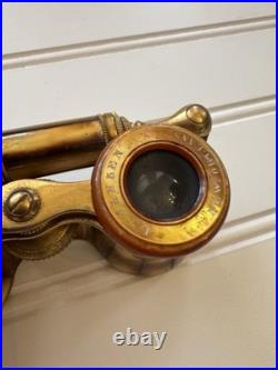 Antique French Opera Glasses Binoculars Brass Mother of Pearl Paris c. 1890