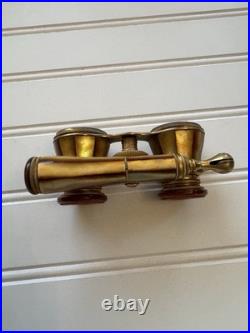 Antique French Opera Glasses Binoculars Brass Mother of Pearl Paris c. 1890