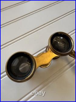 Antique French Opera Glasses Binoculars Brass Mother of Pearl Paris c. 1890