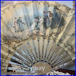 Antique French Signed Hand Fan