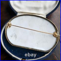 Antique French Swiss Enamel Miniature Hand Painted Brooch Classical Scene 14k
