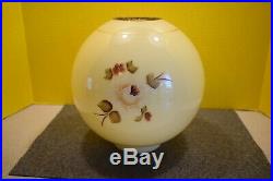 Antique GWTW Banquet Globe Oil Lamp Shade Victorian Hand Painted Floral 10