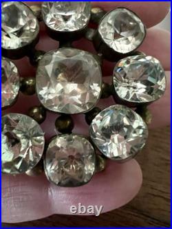 Antique Georgian Cushion Cut Stones Rolled Gold Brooch 1 1/2
