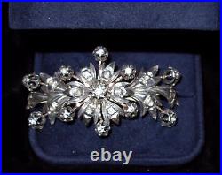 Antique Georgian Diamond Brides Brooch Sterling Silver Gold Victorian 18th Cent