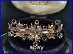 Antique Georgian Diamond Brides Brooch Sterling Silver Gold Victorian 18th Cent