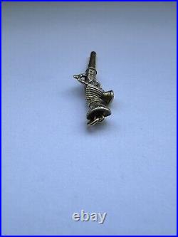 Antique Georgian Victorian Gilt Gold Silver Hand Holding Pistol Watch Key Charm