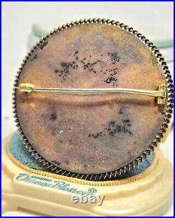 Antique Georgian / Victorian Sterling Silver Hand Painted Queen Louise Portrait