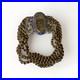 Antique Gold + Enamel Rolo Link Bracelet Oval Hand Painted Portrait Box Clasp 7