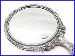 Antique Gorham Sterling Silver Victorian Chased Hand Mirror Hair Brush NO 23