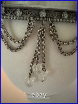 Antique Hand Carved Glass Intaglio Brooch With Classical Scene, Filigree C 1900