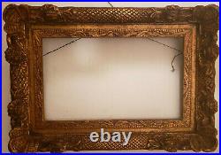 Antique Hand Carved Wood Gilded Frame Perfect Condition Size 14.5x9 inches