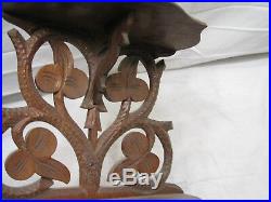 Antique Hand Carved Wooden Wall Trinket Shelf Walnut Wood Ornate Victorian