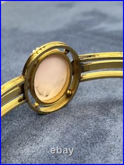 Antique Hand Carved victorian Cameo Roman Gold Filled bangle Bracelet