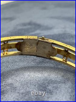 Antique Hand Carved victorian Cameo Roman Gold Filled bangle Bracelet