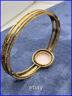 Antique Hand Carved victorian Cameo Roman Gold Filled bangle Bracelet