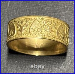 Antique Hand Chased Gold Filled Victorian Ring Size 8-8.5