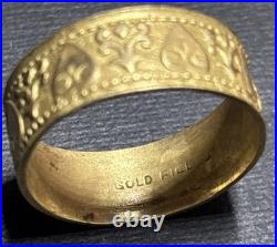Antique Hand Chased Gold Filled Victorian Ring Size 8-8.5