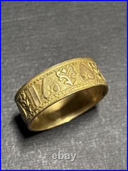 Antique Hand Chased Gold Filled Victorian Ring Size 8-8.5