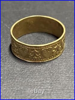 Antique Hand Chased Gold Filled Victorian Ring Size 8-8.5