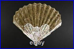Antique Hand Fan Duvelleroy Mother of Pearl Facher Eventail + Box France 1880