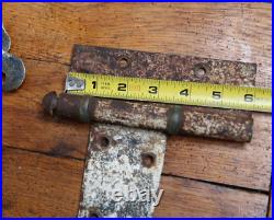 Antique Hand Forged Mid 1800s Strap Door Hinges barn rustic Victorian hardware