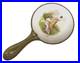 Antique Hand Held Vanity Mirror With Hand-painted Porcelain Victorian Era Scene