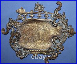 Antique Hand Made Victorian Floral Bronze Photo Frame