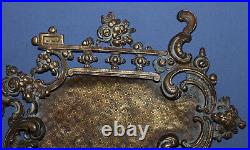 Antique Hand Made Victorian Floral Bronze Photo Frame