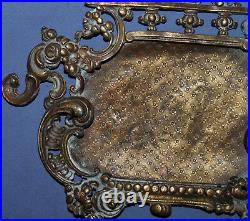 Antique Hand Made Victorian Floral Bronze Photo Frame