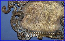 Antique Hand Made Victorian Floral Bronze Photo Frame