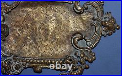 Antique Hand Made Victorian Floral Bronze Photo Frame