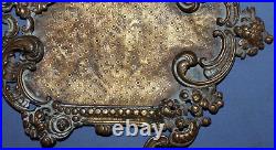 Antique Hand Made Victorian Floral Bronze Photo Frame