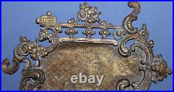 Antique Hand Made Victorian Floral Bronze Photo Frame