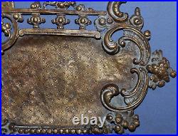 Antique Hand Made Victorian Floral Bronze Photo Frame