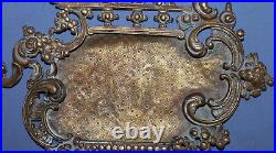 Antique Hand Made Victorian Floral Bronze Photo Frame