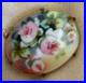 Antique Hand Painted Brooch Oval Floral Painted Porcelain Brooch 1800's Brooch