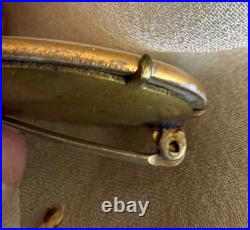 Antique Hand Painted Brooch Oval Floral Painted Porcelain Brooch 1800's Brooch